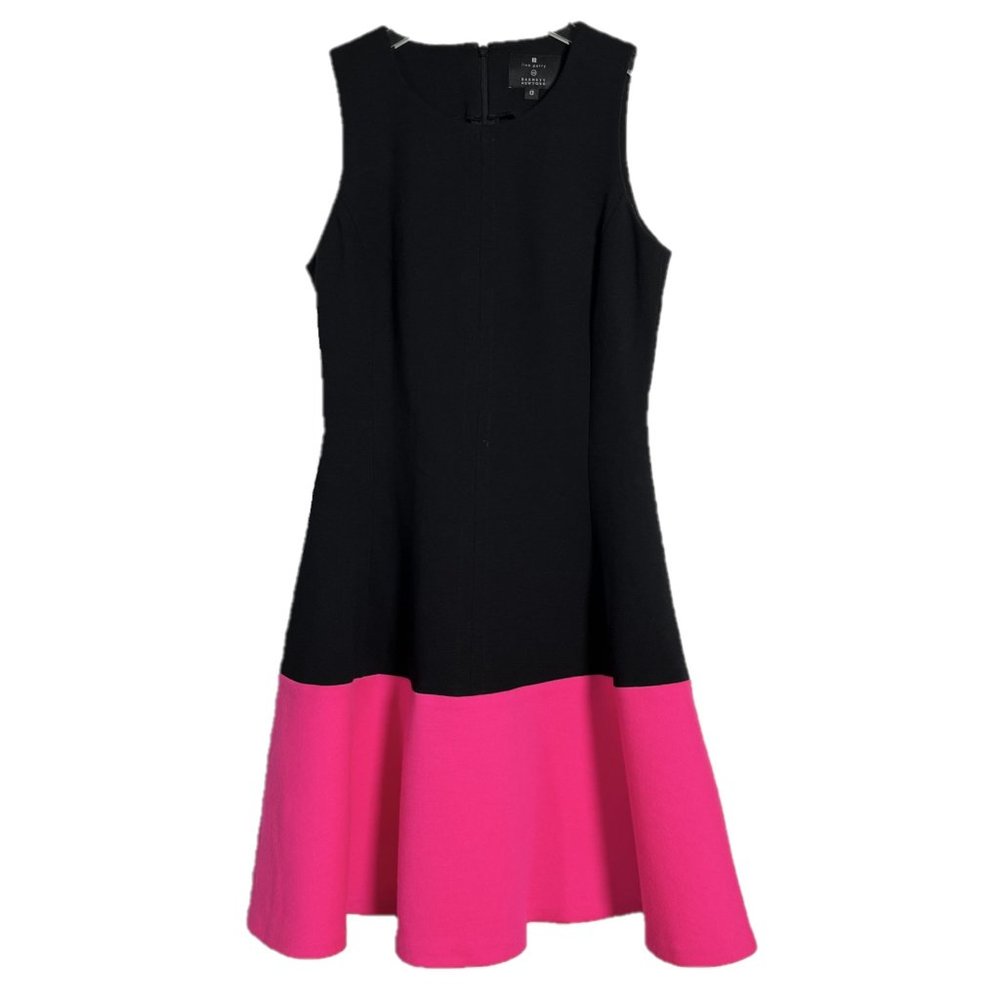 Lisa Perry Color Block Fit & Flare Crew Neck Dress Size 0